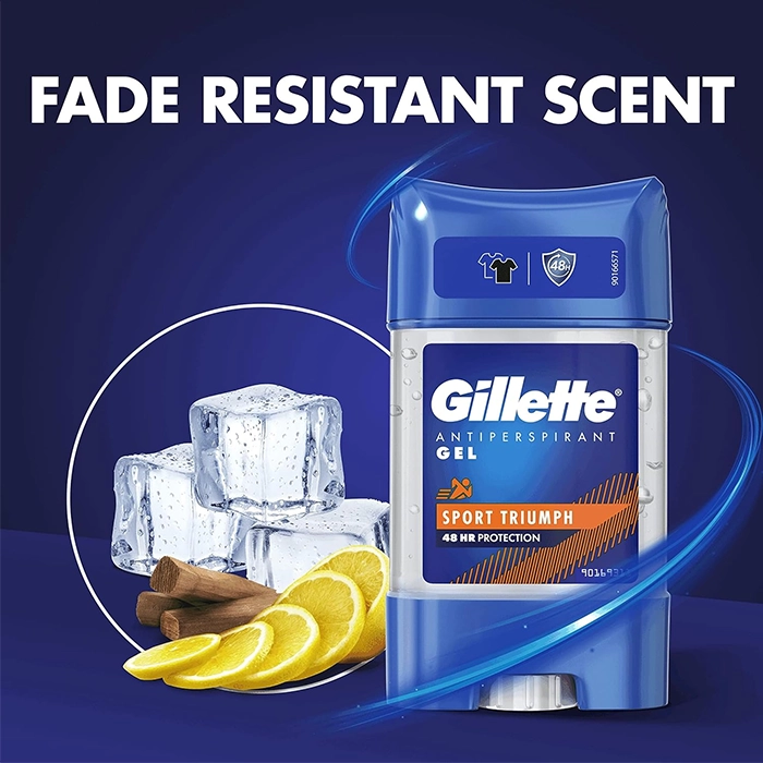 ژل ضد تعریق ژیلت مدل Sport Triumph حجم ۷۰ میل 4 Gillette Antiperspirant Gel Sport Triumph 70ml